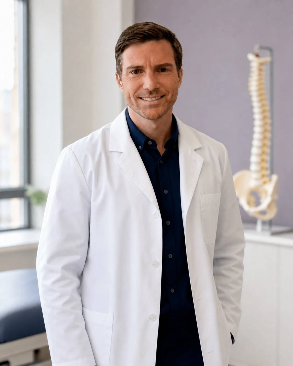 Illustrative portrait of a supervising physiotherapist